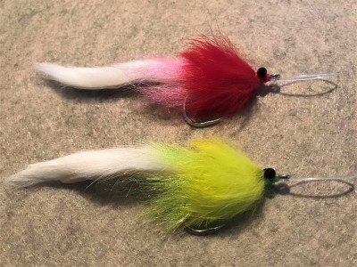 Red &amp; chartreuse headed bunny flies